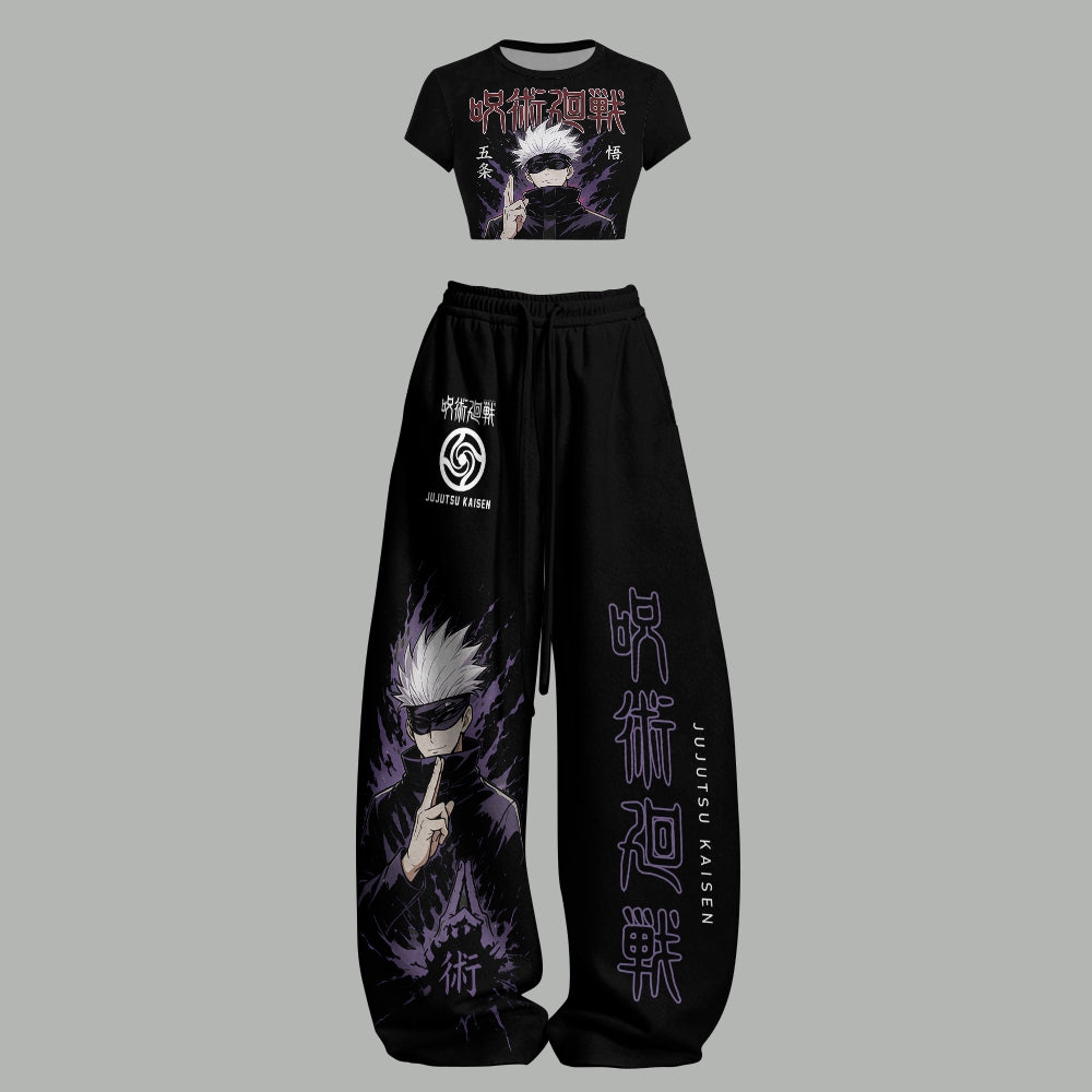 Women T-Shirt  & Elasticated Trousers Two-Piece Set 2605006567