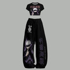 Women T-Shirt  & Elasticated Trousers Two-Piece Set 2605006567