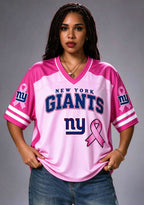 Women New York Giants Breast Cancer Awareness Pink Ribbon Mesh Jersey