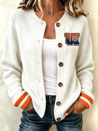 Women'S Casual Football Plant Knitted Cardigan Top
