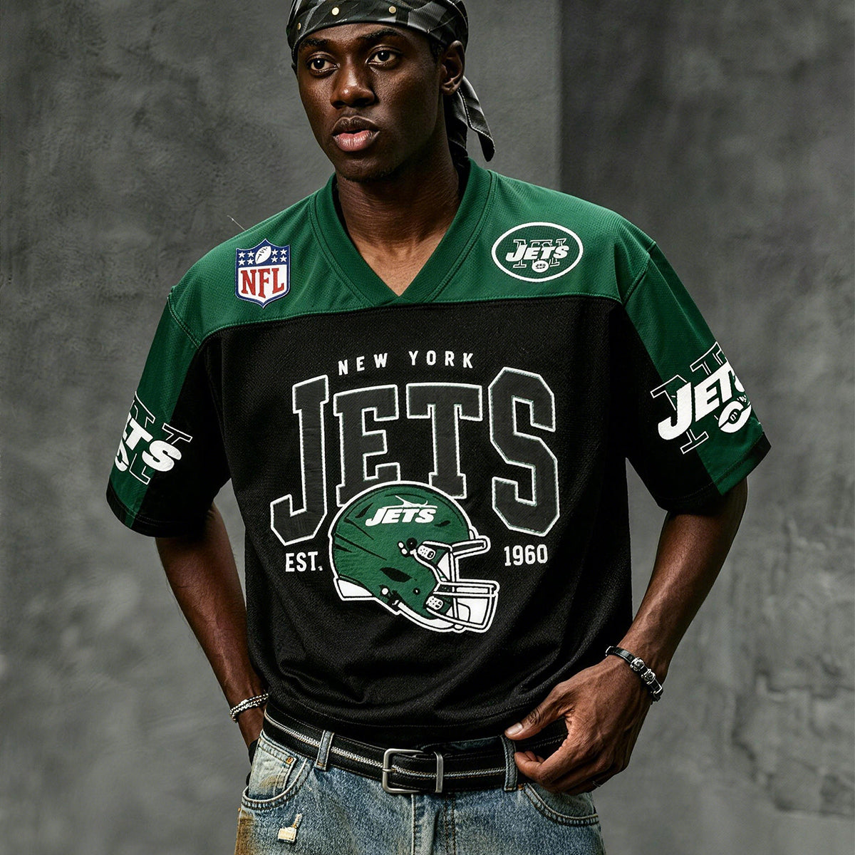 New York Jets Retro Helmet Graphic Jersey Shirts Main image