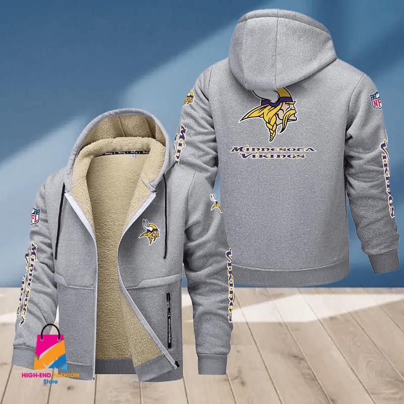Minnesota Vikings Multicolor Thick Zip-Up Hoodie