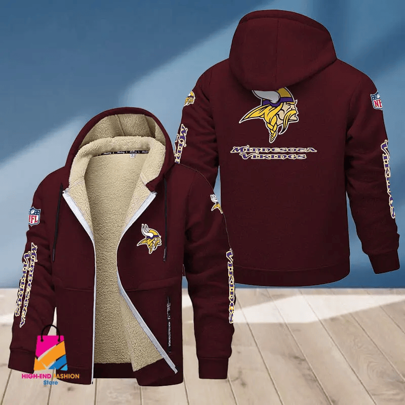 Minnesota Vikings Multicolor Thick Zip-Up Hoodie