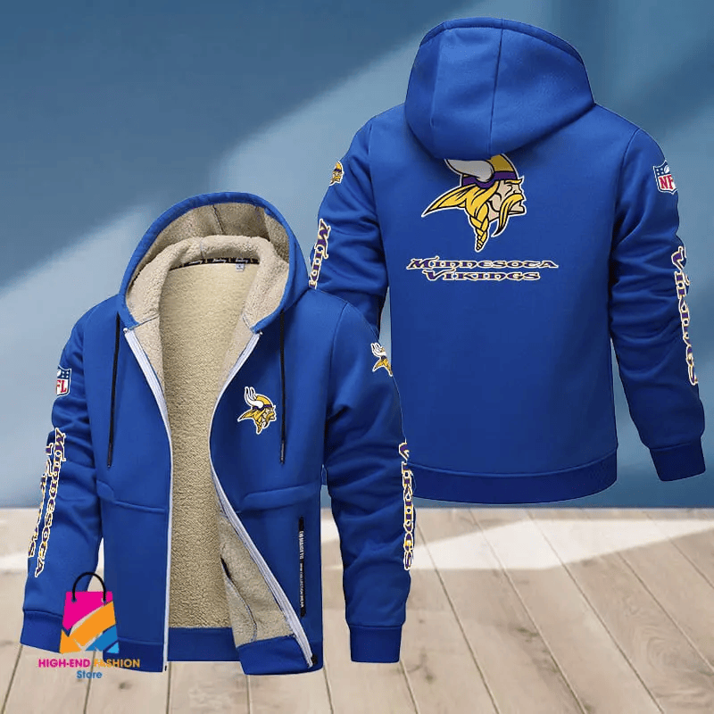 Minnesota Vikings Multicolor Thick Zip-Up Hoodie