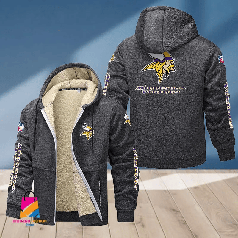 Minnesota Vikings Multicolor Thick Zip-Up Hoodie