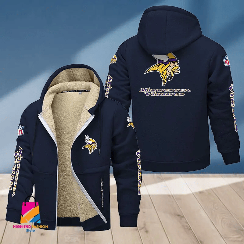 Minnesota Vikings Multicolor Thick Zip-Up Hoodie
