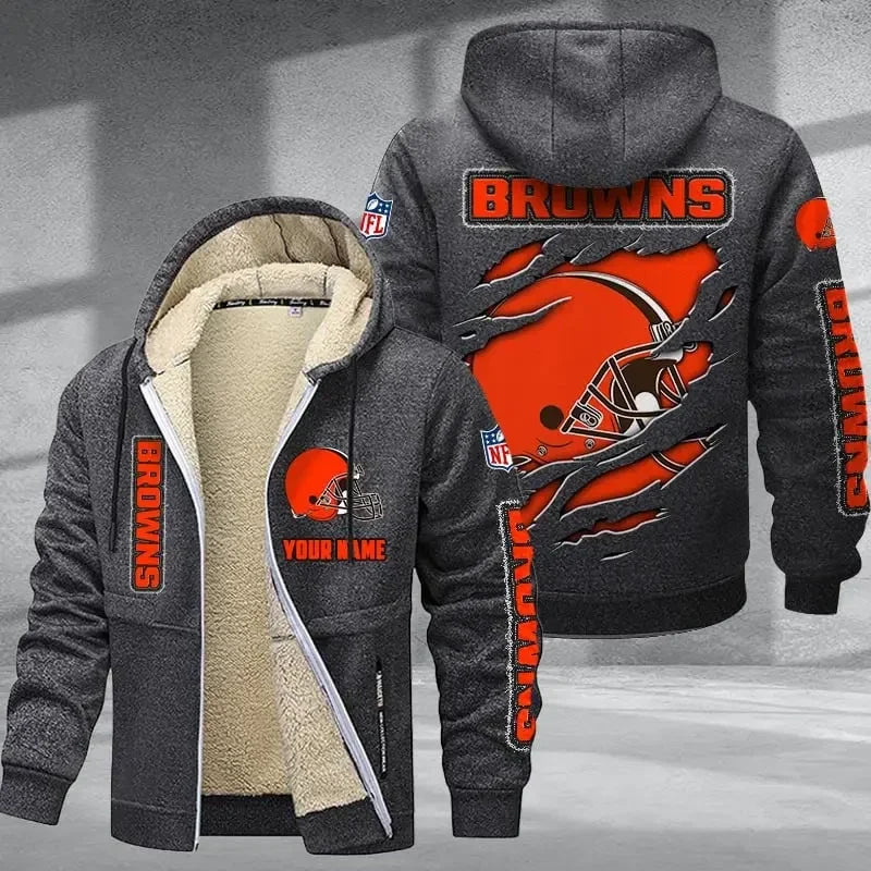 Cleveland Browns Premium Thick Zip-Up Hoodie