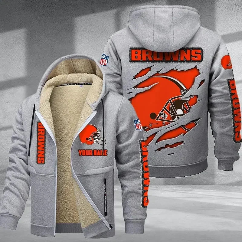 Cleveland Browns Premium Thick Zip-Up Hoodie