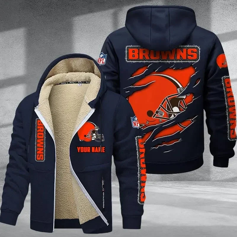 Cleveland Browns Premium Thick Zip-Up Hoodie