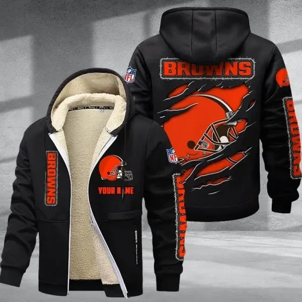 Cleveland Browns Premium Thick Zip-Up Hoodie