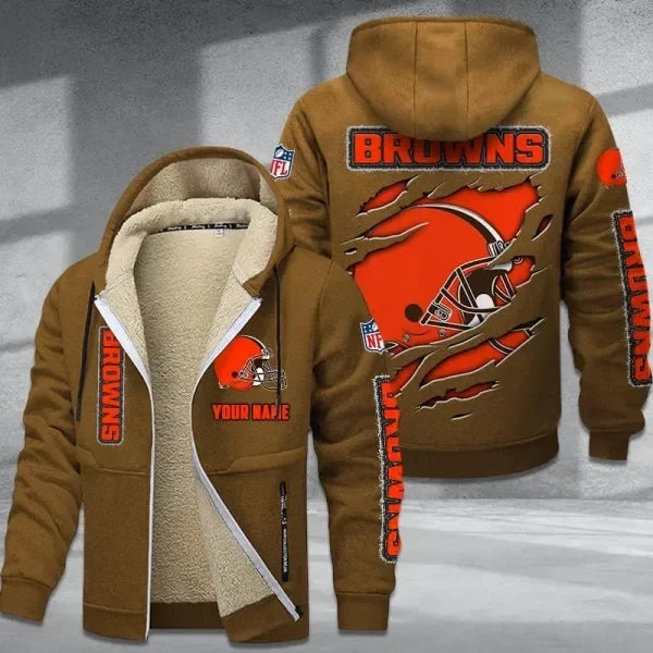 Cleveland Browns Premium Thick Zip-Up Hoodie