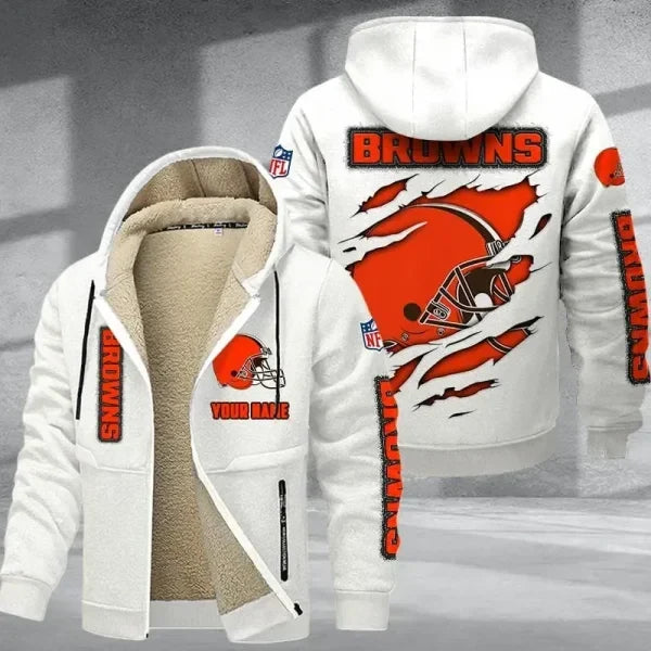 Cleveland Browns Premium Thick Zip-Up Hoodie