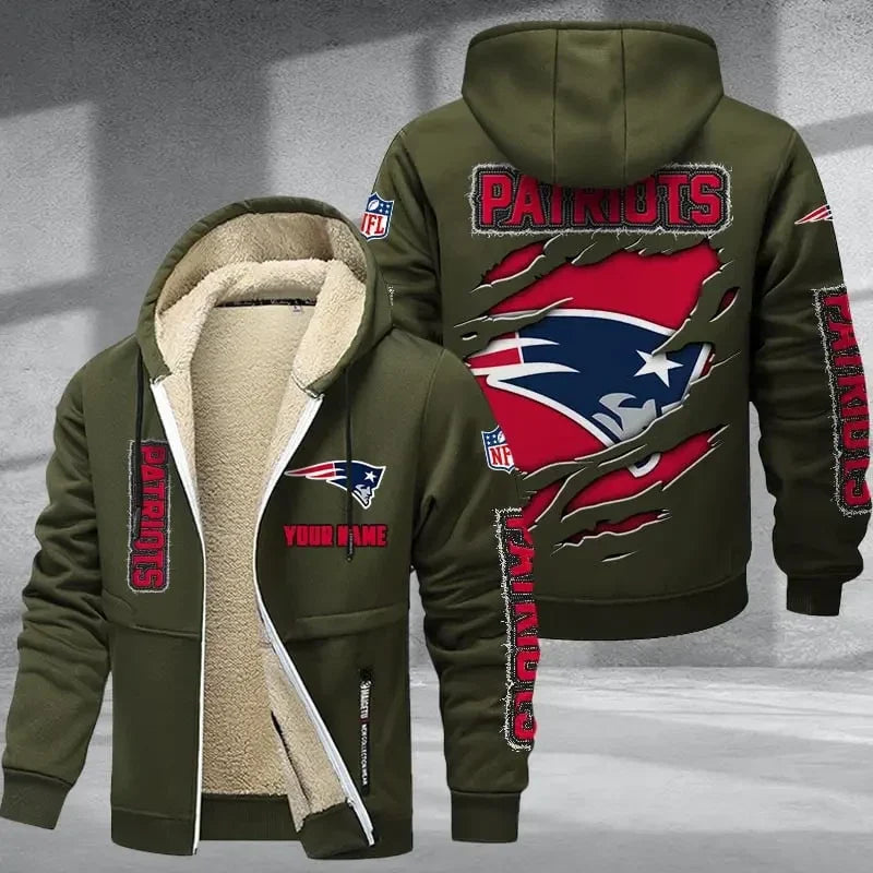 New England Patriots Premium Thick Zip-Up Hoodie Secondary image