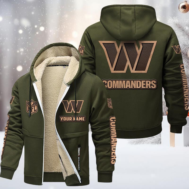 Washington Commanders Premium Sherpa-Lined Winter Hoodie – Personalized Edition