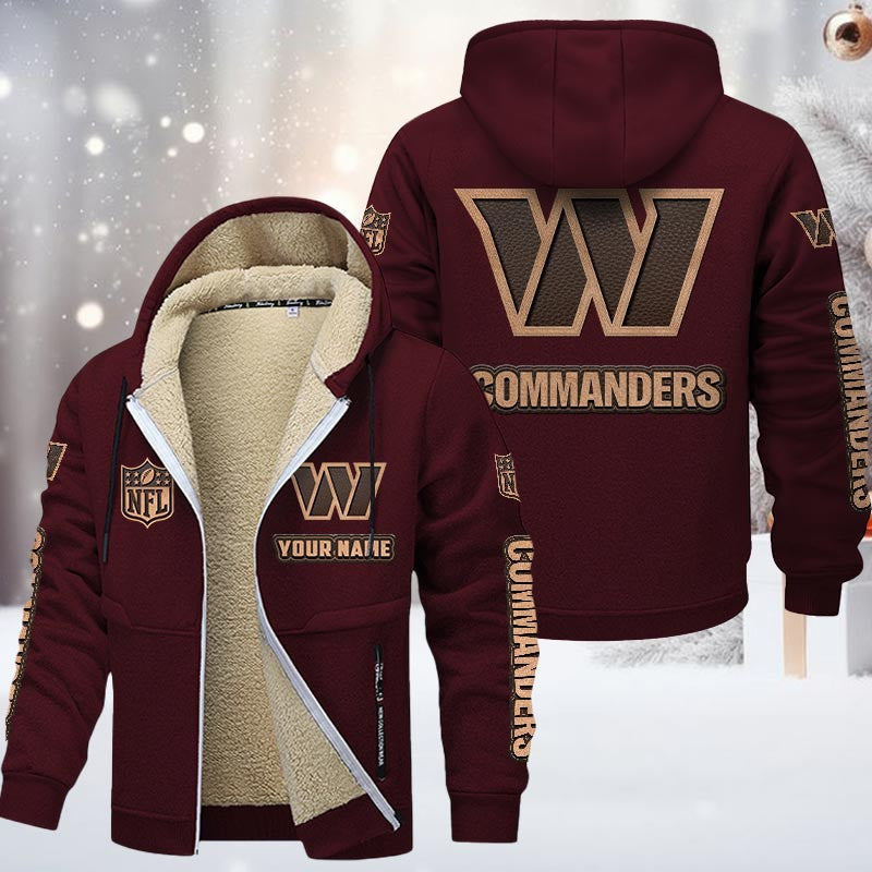 Washington Commanders Premium Sherpa-Lined Winter Hoodie – Personalized Edition
