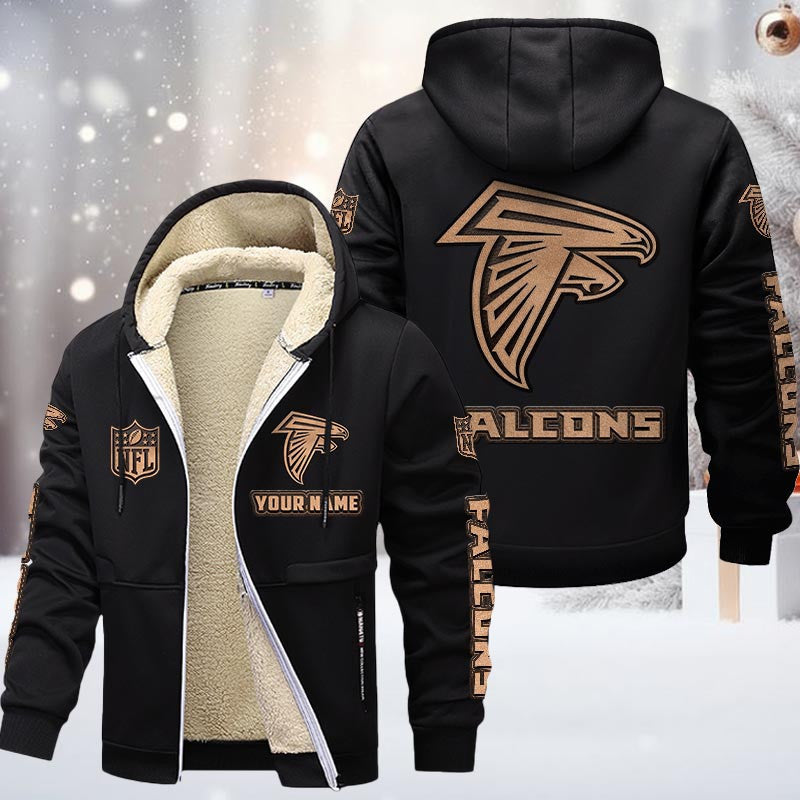 Atlanta Falcons Premium Sherpa-Lined Winter Hoodie – Personalized Edition