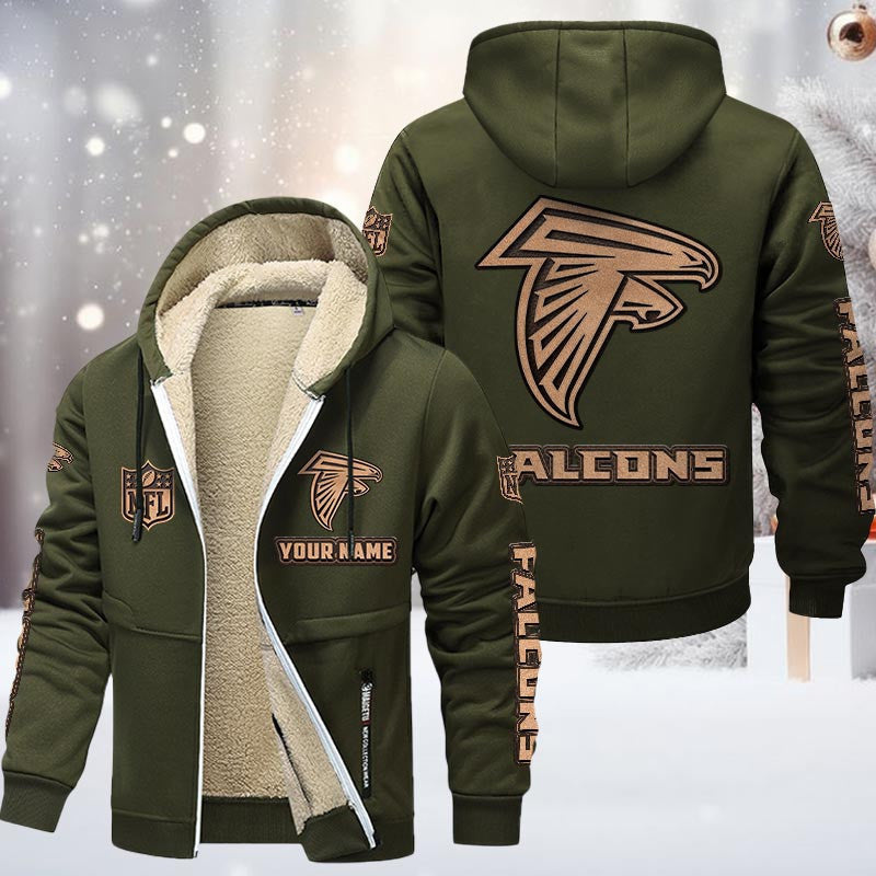 Atlanta Falcons Premium Sherpa-Lined Winter Hoodie – Personalized Edition