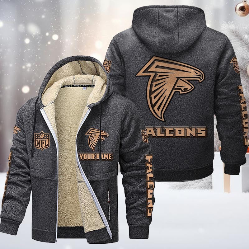 Atlanta Falcons Premium Sherpa-Lined Winter Hoodie – Personalized Edition