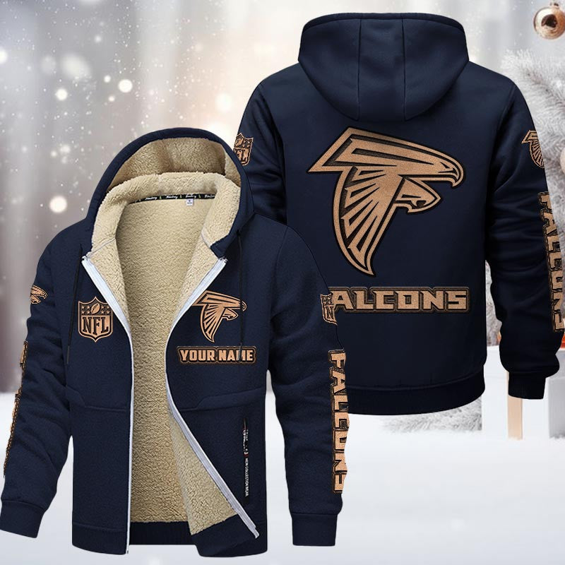 Atlanta Falcons Premium Sherpa-Lined Winter Hoodie – Personalized Edition
