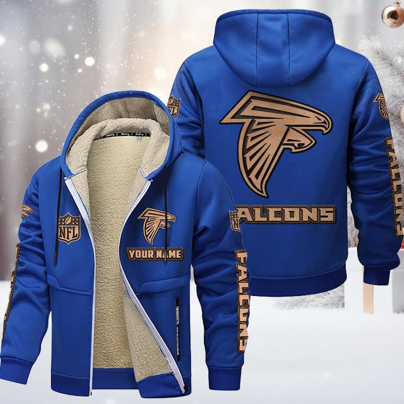 Atlanta Falcons Premium Sherpa-Lined Winter Hoodie – Personalized Edition