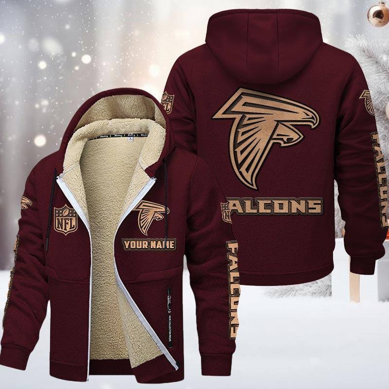 Atlanta Falcons Premium Sherpa-Lined Winter Hoodie – Personalized Edition