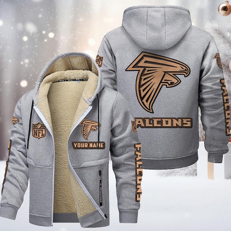 Atlanta Falcons Premium Sherpa-Lined Winter Hoodie – Personalized Edition