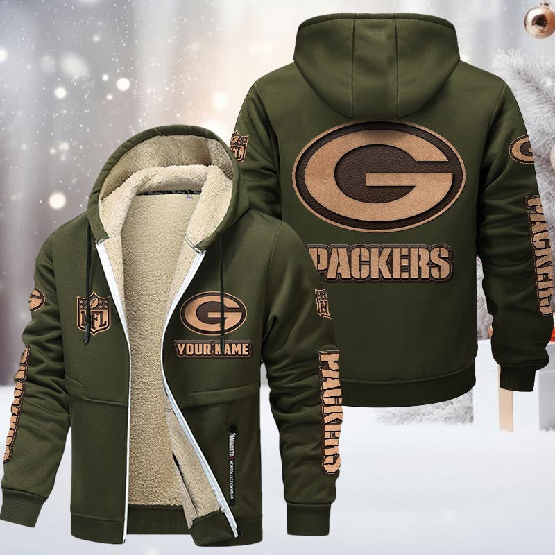 Green Bay Packers Premium Sherpa-Lined Winter Hoodie – Personalized Edition