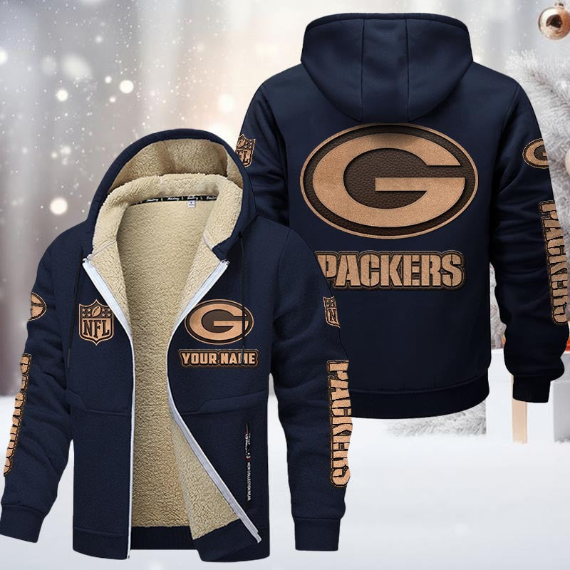Green Bay Packers Premium Sherpa-Lined Winter Hoodie – Personalized Edition