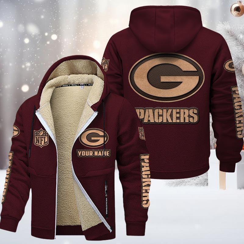 Green Bay Packers Premium Sherpa-Lined Winter Hoodie – Personalized Edition
