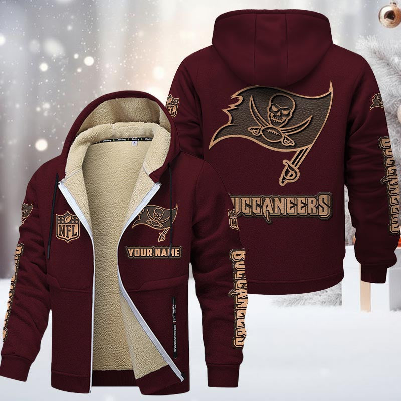 Tampa Bay Buccaneers Premium Sherpa-Lined Winter Hoodie – Personalized Edition