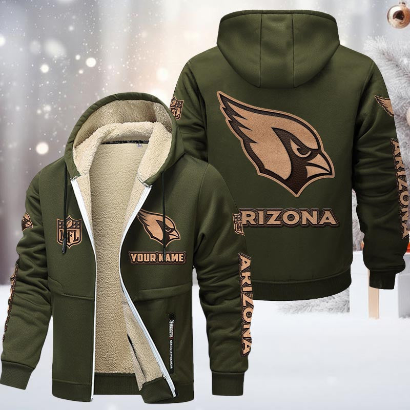 Arizona Cardinals Premium Sherpa-Lined Winter Hoodie – Personalized Edition