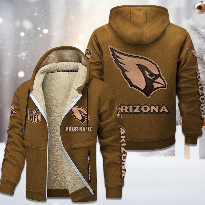 Arizona Cardinals Premium Sherpa-Lined Winter Hoodie – Personalized Edition