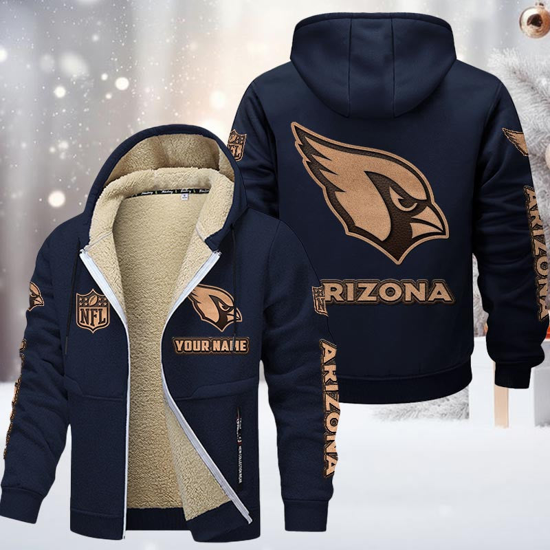 Arizona Cardinals Premium Sherpa-Lined Winter Hoodie – Personalized Edition