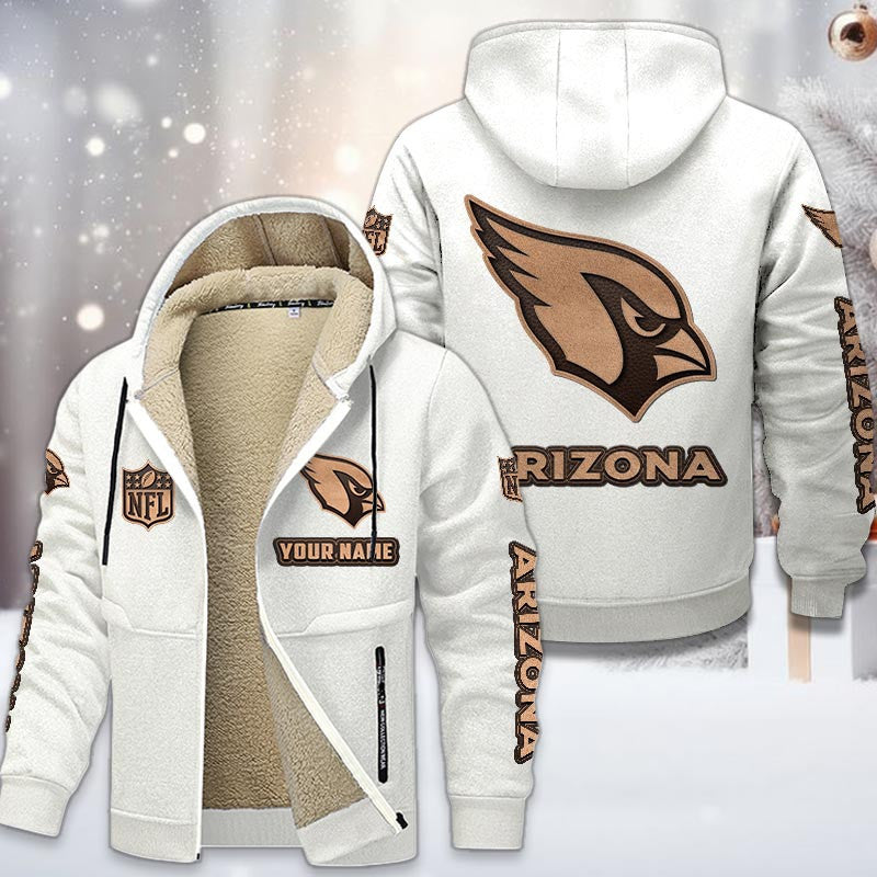 Arizona Cardinals Premium Sherpa-Lined Winter Hoodie – Personalized Edition