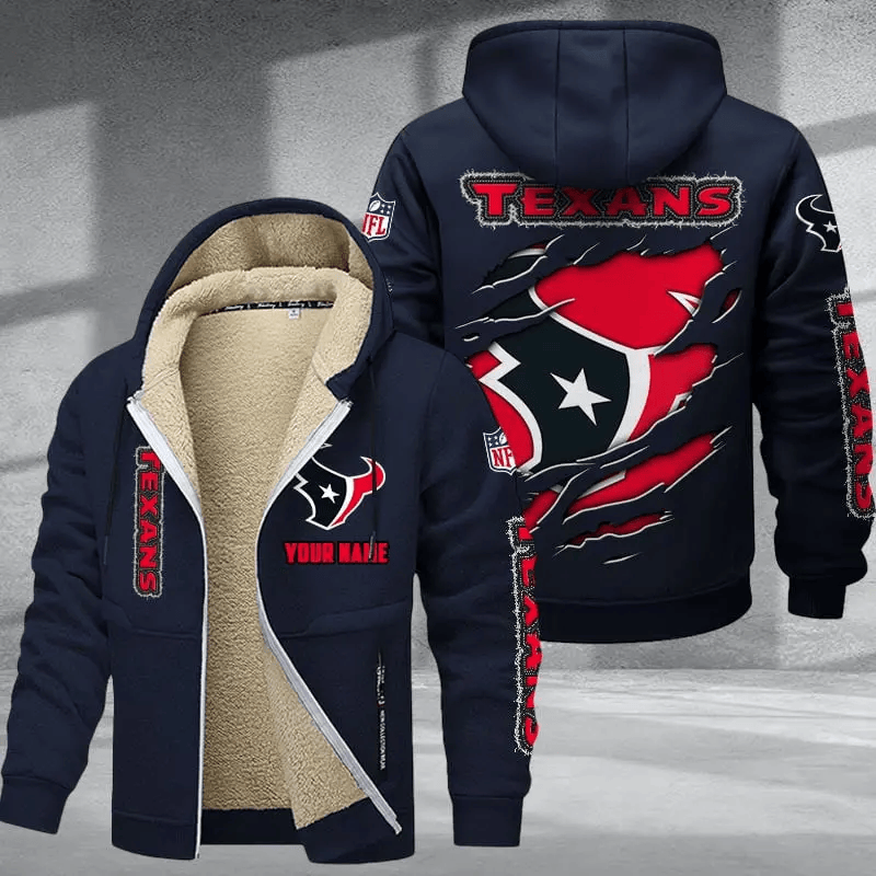 Houston Texans Premium Thick Zip-Up Hoodie