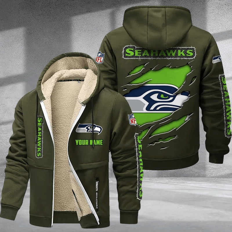 Seattle Seahawks Premium Thick Zip-Up Hoodie