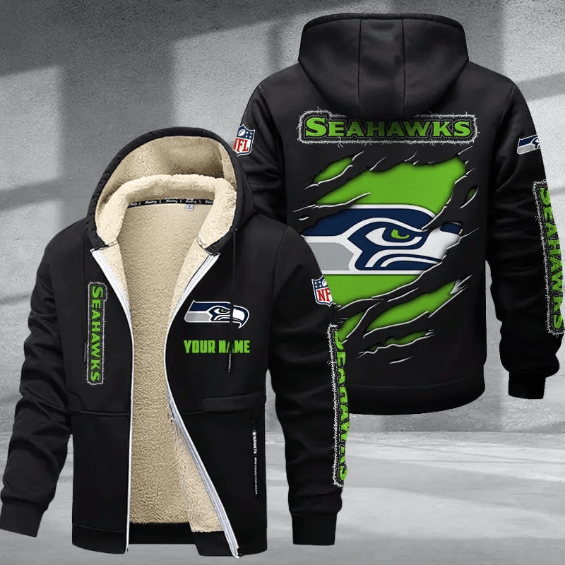 Seattle Seahawks Premium Thick Zip-Up Hoodie