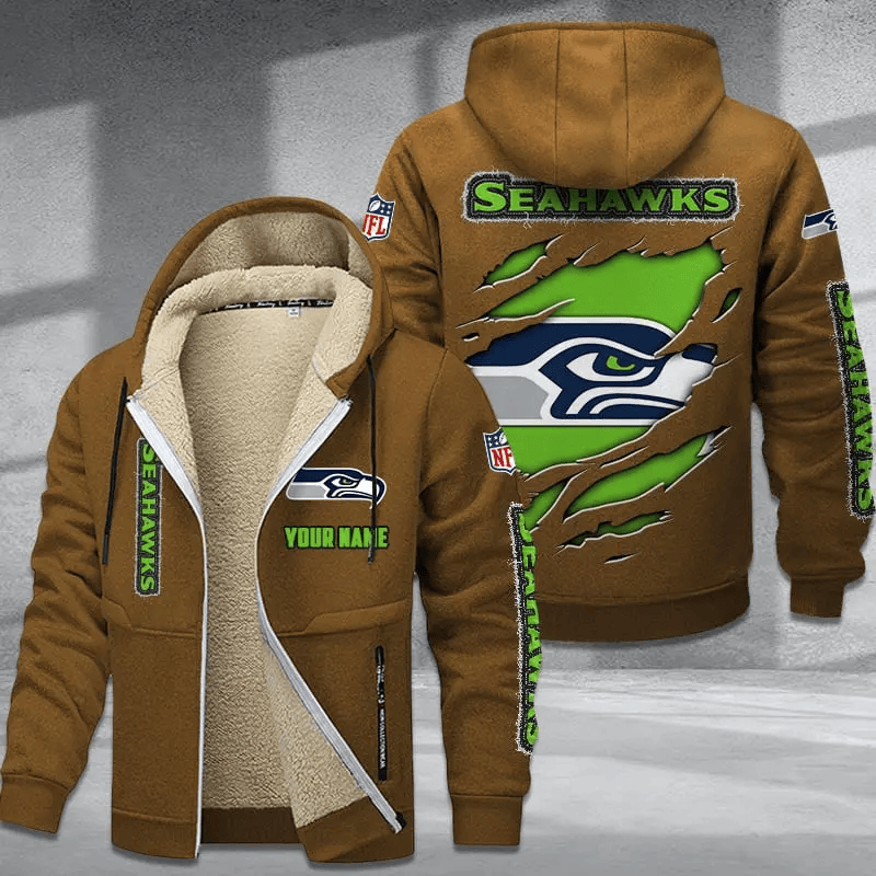 Seattle Seahawks Premium Thick Zip-Up Hoodie