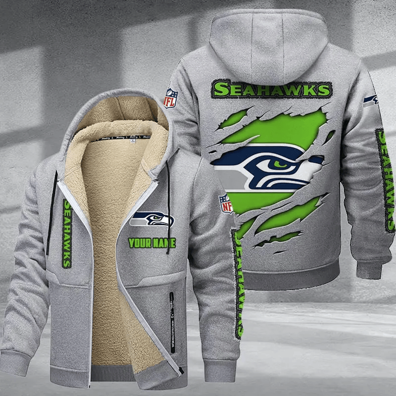 Seattle Seahawks Premium Thick Zip-Up Hoodie