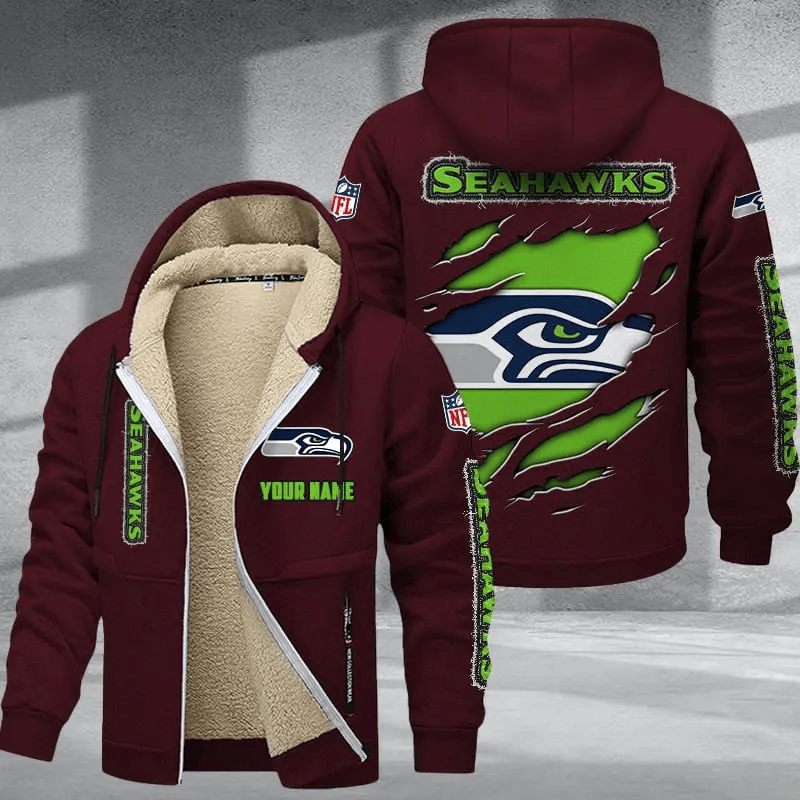 Seattle Seahawks Premium Thick Zip-Up Hoodie