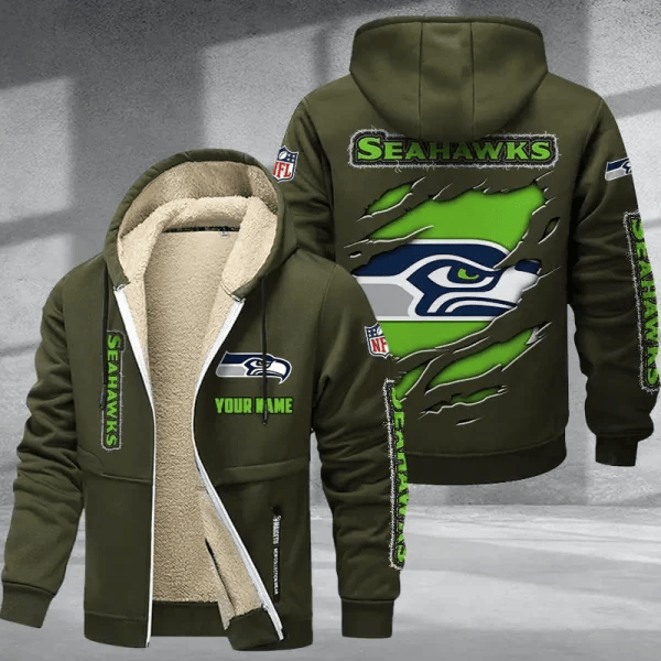 Seattle Seahawks Premium Thick Zip-Up Hoodie