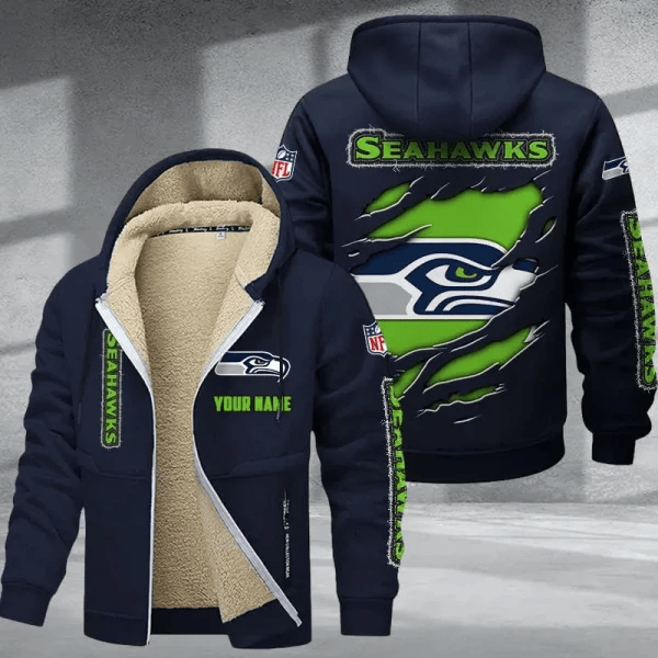 Seattle Seahawks Premium Thick Zip-Up Hoodie
