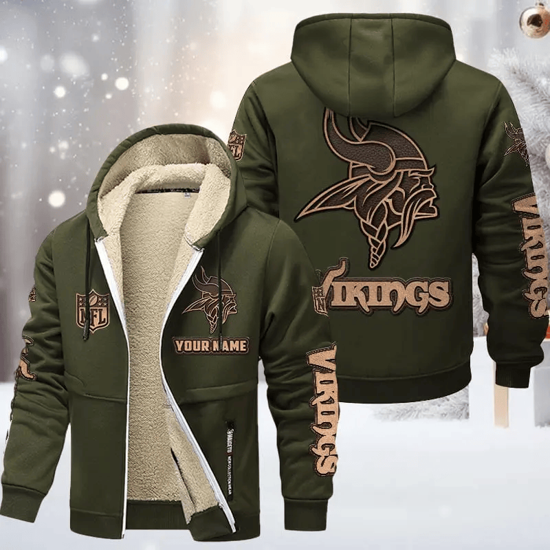 Minnesota Vikings Premium Sherpa-Lined Winter Hoodie – Personalized Edition