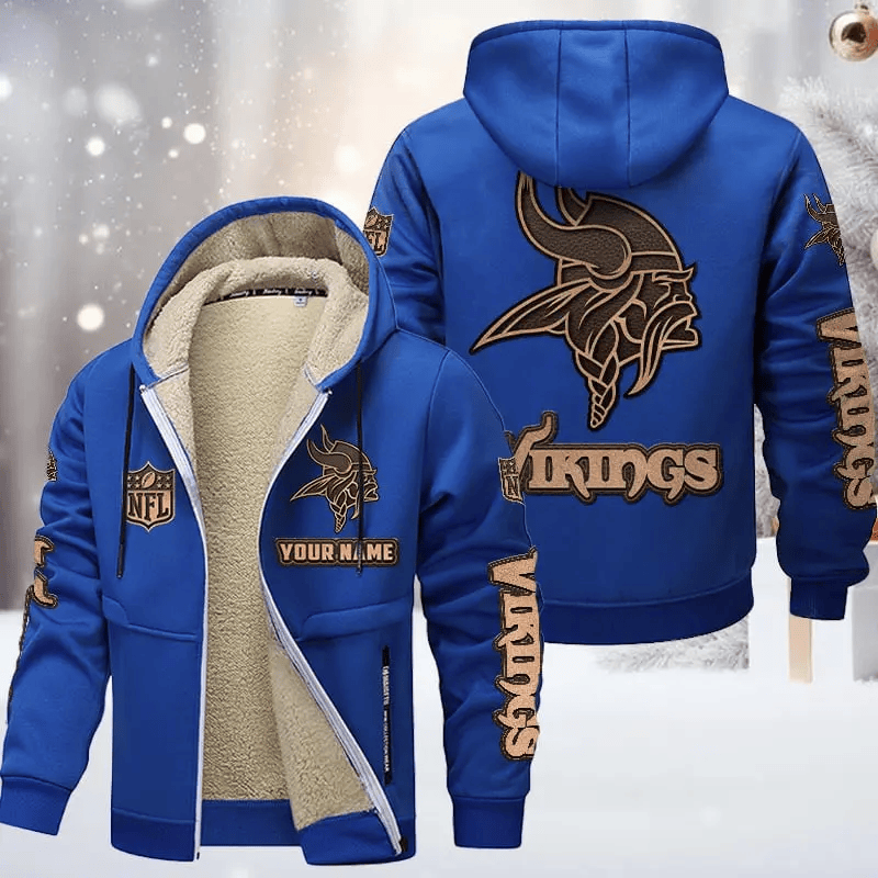 Minnesota Vikings Premium Sherpa-Lined Winter Hoodie – Personalized Edition