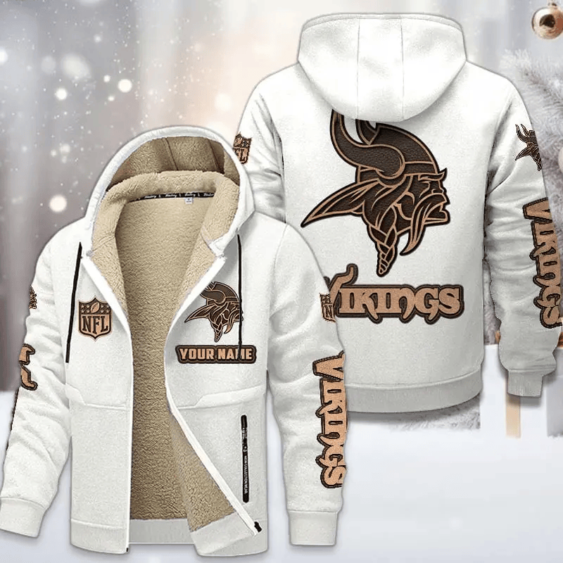 Minnesota Vikings Premium Sherpa-Lined Winter Hoodie – Personalized Edition