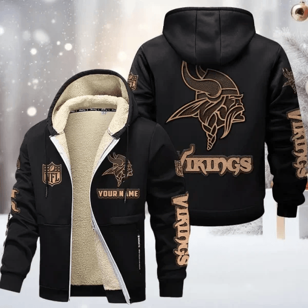 Minnesota Vikings Premium Sherpa-Lined Winter Hoodie – Personalized Edition