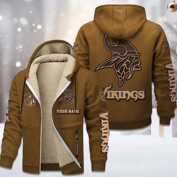 Minnesota Vikings Premium Sherpa-Lined Winter Hoodie – Personalized Edition