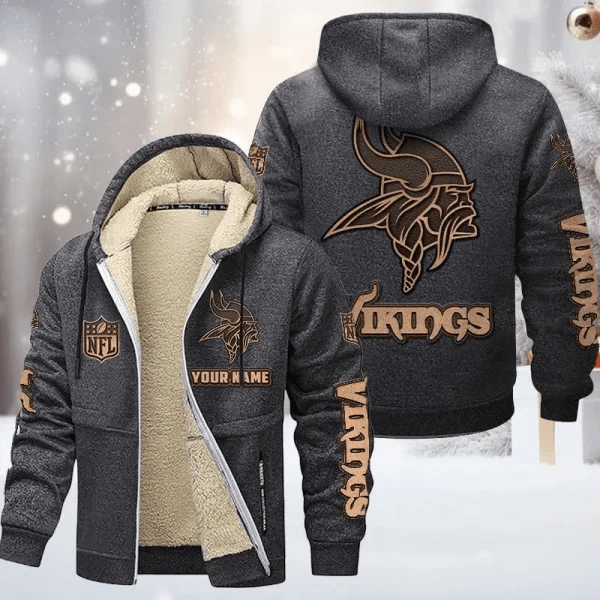 Minnesota Vikings Premium Sherpa-Lined Winter Hoodie – Personalized Edition
