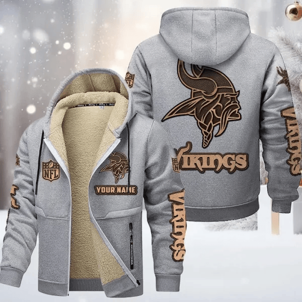 Minnesota Vikings Premium Sherpa-Lined Winter Hoodie – Personalized Edition