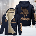 Minnesota Vikings Premium Sherpa-Lined Winter Hoodie – Personalized Edition